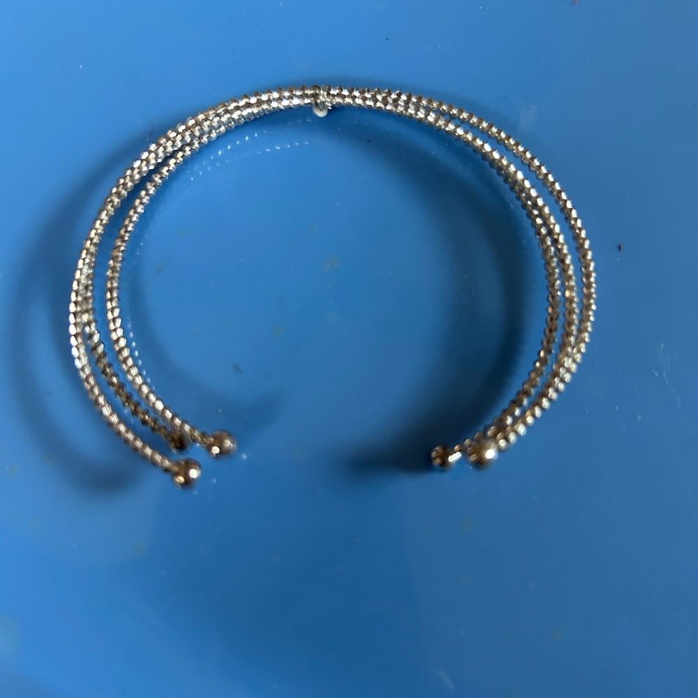 Vintage Silver Tone Triple Bracelet